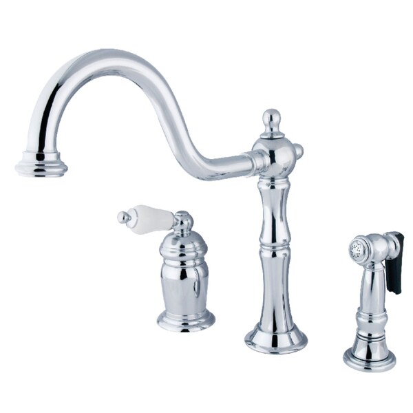 Kingston Brass KS1811PLBS Widespread Kitchen Faucet, Polished Chrome KS1811PLBS - main